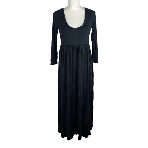 Hatch Dresses & Skirts - Hatch Long Sleeve Black Maternity Maxi Dress Scoop Neck Stretch Size 1
